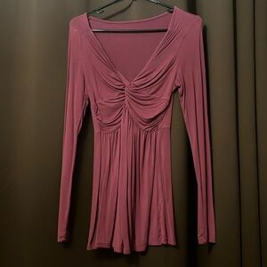 Long sleeved twist front blouse